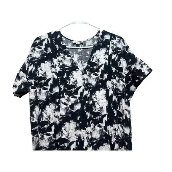 Whistles Hannah Suki Floral Abstract Tunic Dress Women 8 Black White Knee Length - Picture 7 of 16